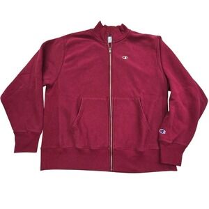 Champion Vintage Full Zip Sweatshirt Reverse Weave Men Size XL Maroon‎ Red EUC